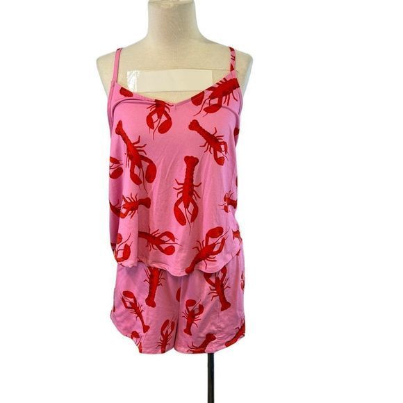 NWOT SHADY LADY Print Short Pajamas in Red Print (S/M) - Picture 8 of 9